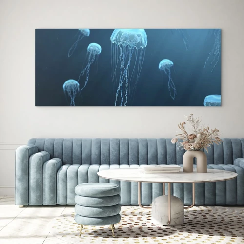 Obraz na skle - Oceánský tanec - 90x30 cm