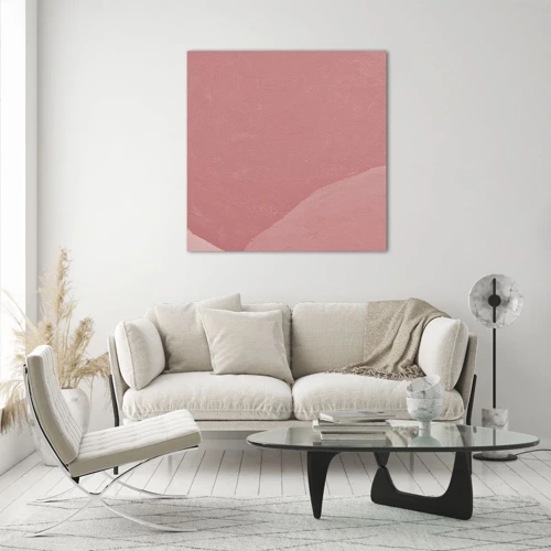 Obraz na skle - Organická kompozice v růžové - 40x40 cm
