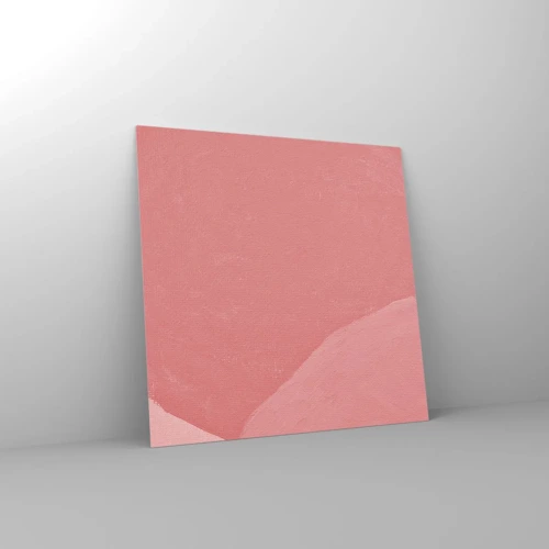 Obraz na skle - Organická kompozice v růžové - 50x50 cm