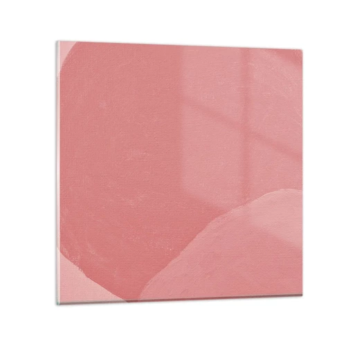 Obraz na skle - Organická kompozice v růžové - 70x70 cm
