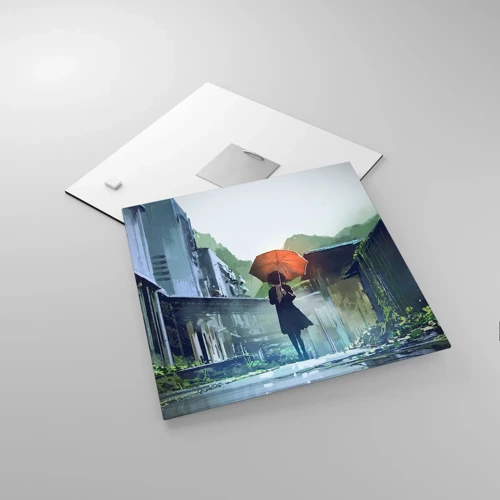 Obraz na skle - Oživující déšť - 30x30 cm