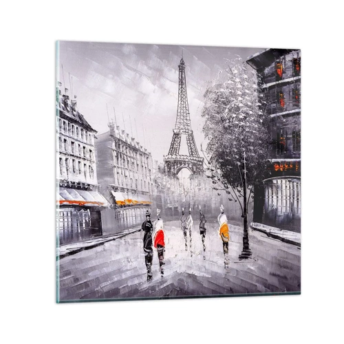 Obraz na skle - Pařížská procházka - 40x40 cm