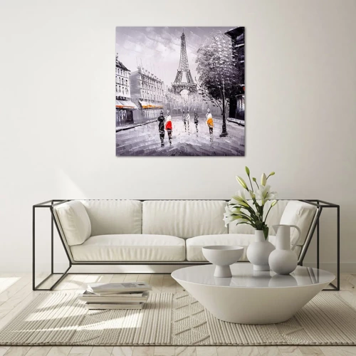 Obraz na skle - Pařížská procházka - 40x40 cm