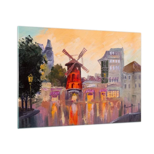 Obraz na skle - Pařížské ikony – Moulin Rouge - 100x70 cm