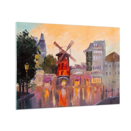 Obraz na skle - Pařížské ikony – Moulin Rouge - 70x50 cm