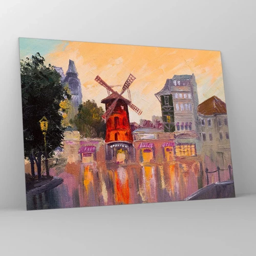 Obraz na skle - Pařížské ikony – Moulin Rouge - 70x50 cm