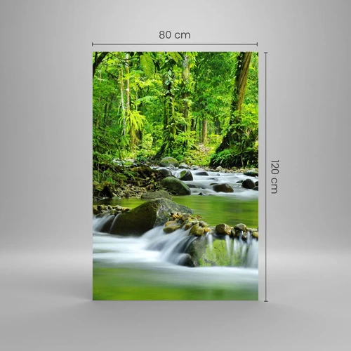 Obraz na skle - Plout mořem zeleně - 80x120 cm