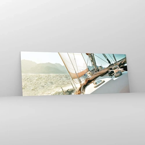 Obraz na skle - Pod plnými plachtami - 140x50 cm