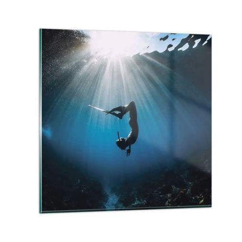 Obraz na skle - Podvodní tanec - 30x30 cm