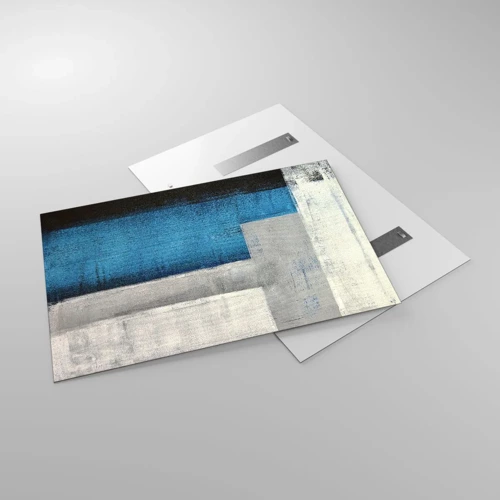 Obraz na skle - Poetická kompozice šedé a modré - 120x80 cm