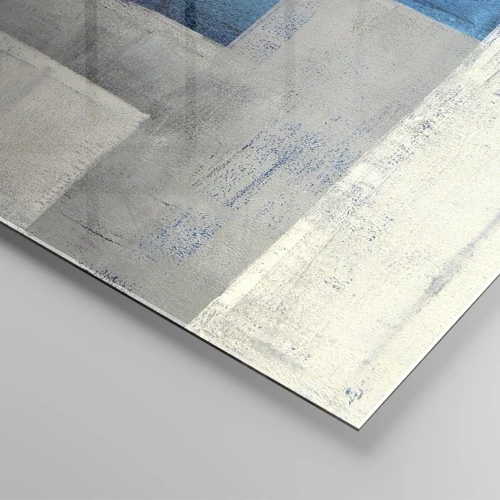 Obraz na skle - Poetická kompozice šedé a modré - 50x50 cm
