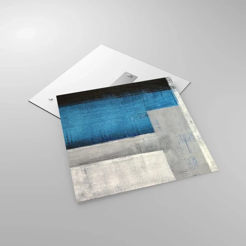 Obraz na skle - Poetická kompozice šedé a modré - 60x60 cm