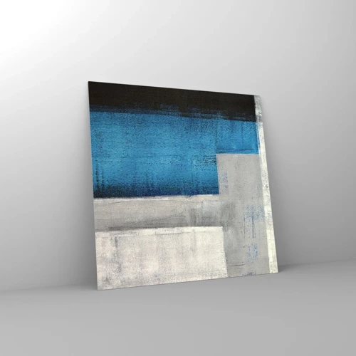 Obraz na skle - Poetická kompozice šedé a modré - 60x60 cm