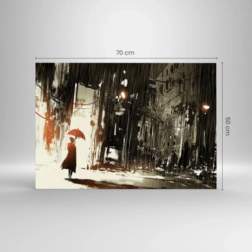 Obraz na skle - Poezie červeného deštníku - 70x50 cm
