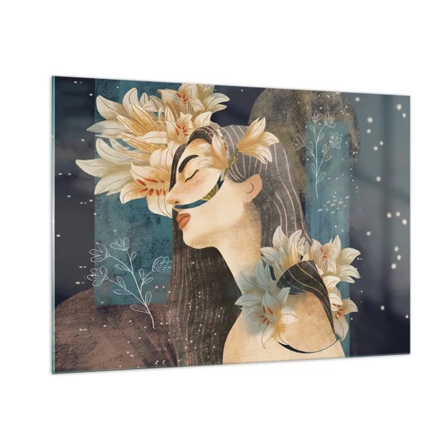 Obraz na skle - Pohádka o princezně s liliemi - 100x70 cm