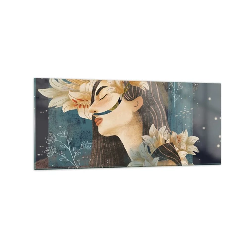 Obraz na skle - Pohádka o princezně s liliemi - 120x50 cm