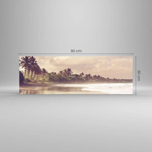 Obraz na skle - Pohlazení vln - 90x30 cm