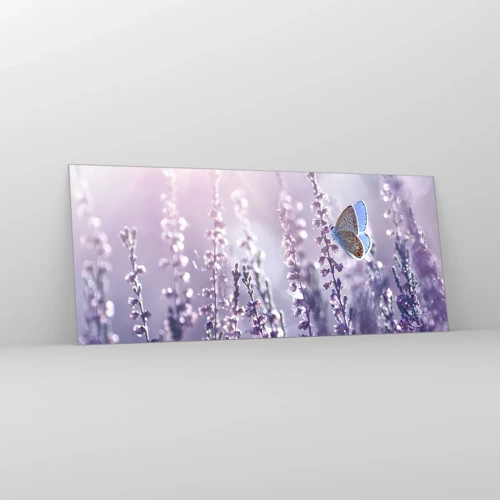 Obraz na skle - Polibek motýla - 120x50 cm