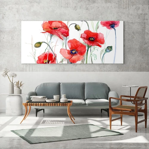 Obraz na skle - Polské květiny - 140x50 cm
