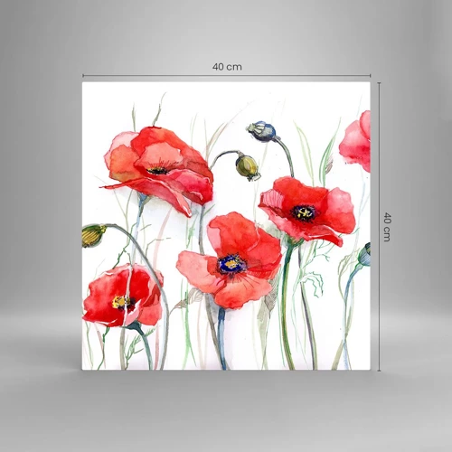 Obraz na skle - Polské květiny - 40x40 cm