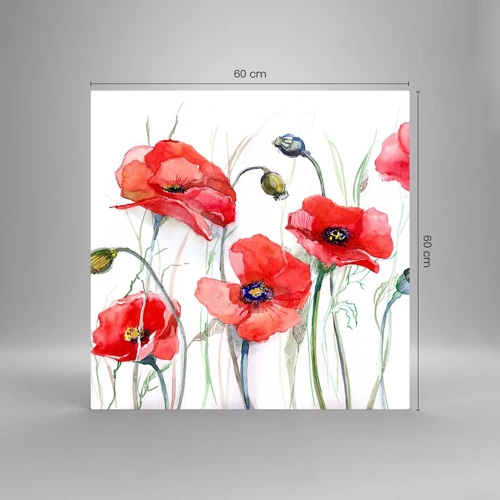Obraz na skle - Polské květiny - 60x60 cm