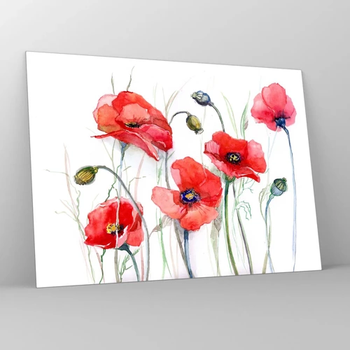 Obraz na skle - Polské květiny - 70x50 cm