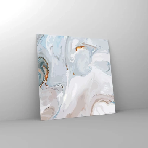 Obraz na skle - Povznesená bílá - 40x40 cm