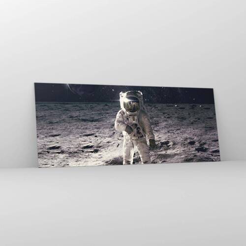 Obraz na skle - Pozdrav z Měsíce - 100x40 cm