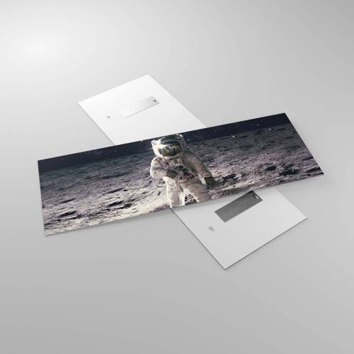 Obraz na skle - Pozdrav z Měsíce - 140x50 cm