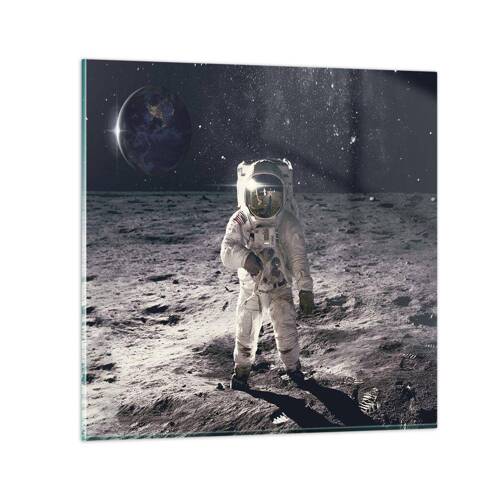 Obraz na skle - Pozdrav z Měsíce - 40x40 cm