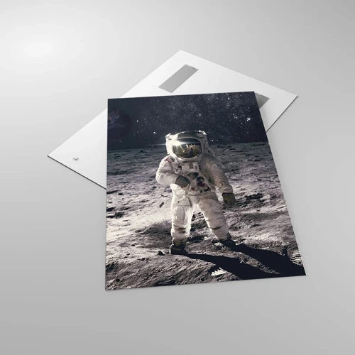 Obraz na skle - Pozdrav z Měsíce - 70x100 cm