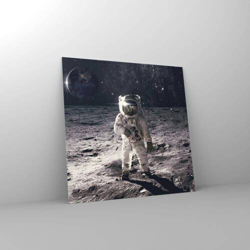 Obraz na skle - Pozdrav z Měsíce - 70x70 cm