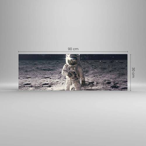 Obraz na skle - Pozdrav z Měsíce - 90x30 cm