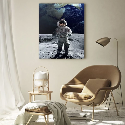Obraz na skle - Pozdravy s Měsíce - 50x70 cm