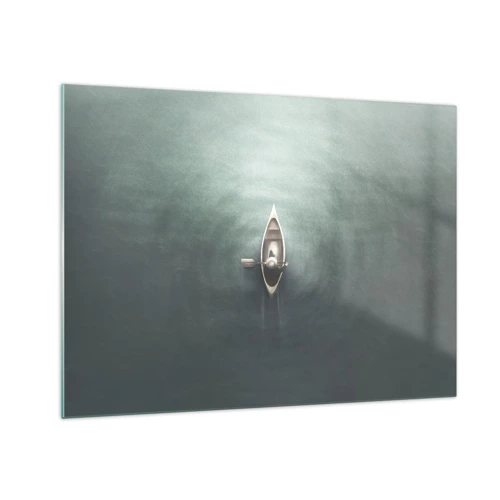 Obraz na skle - Přes měsíční jezero - 70x50 cm