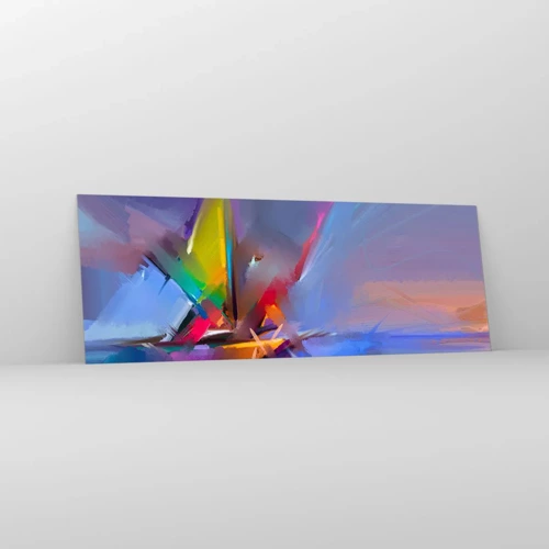 Obraz na skle - Proletěla jako pták - 140x50 cm