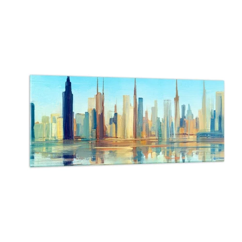 Obraz na skle - Prosluněná metropole - 100x40 cm