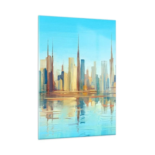Obraz na skle - Prosluněná metropole - 50x70 cm