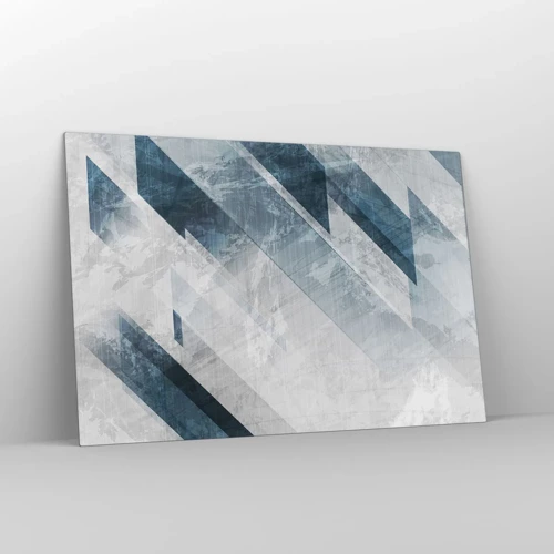 Obraz na skle - Prostorová kompozice – pohyb šedé - 120x80 cm