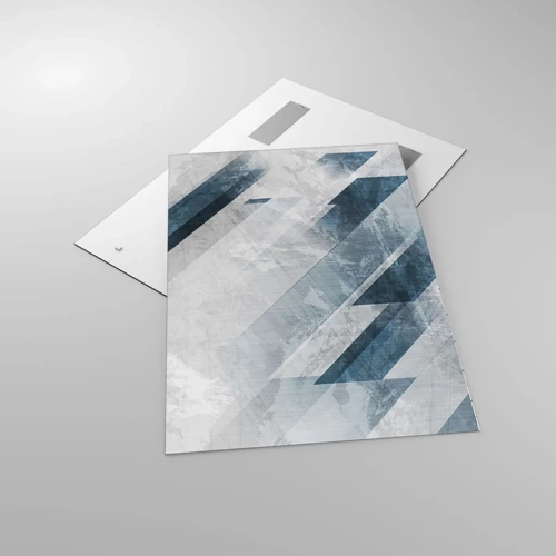Obraz na skle - Prostorová kompozice – pohyb šedé - 70x100 cm