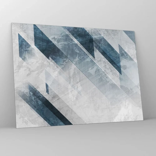 Obraz na skle - Prostorová kompozice – pohyb šedé - 70x50 cm
