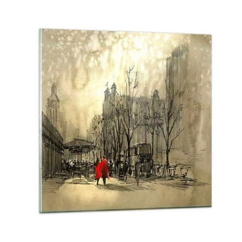 Obraz na skle - Rande v londýnské mlze  - 40x40 cm