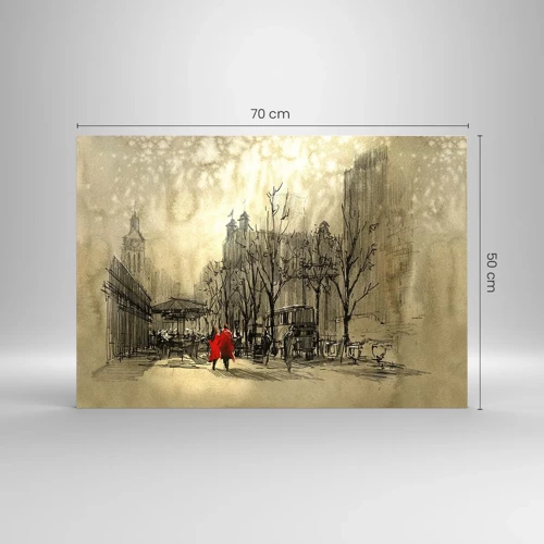 Obraz na skle - Rande v londýnské mlze  - 70x50 cm