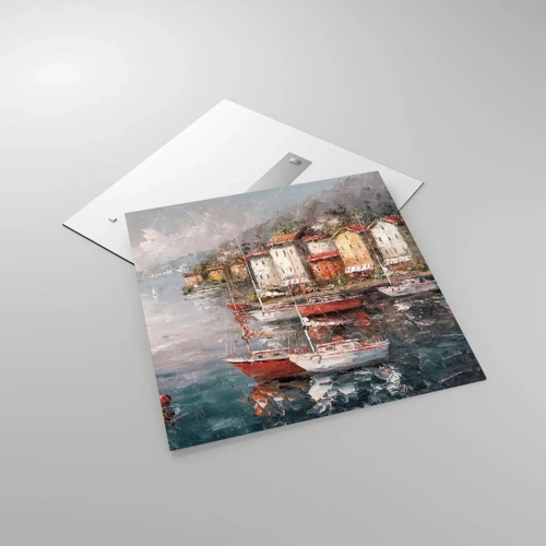 Obraz na skle - Romantický přístav - 70x70 cm