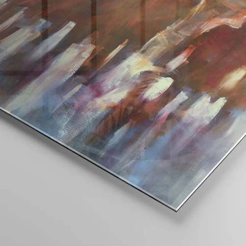 Obraz na skle - Rovnocenní v dešti a mlze - 100x70 cm