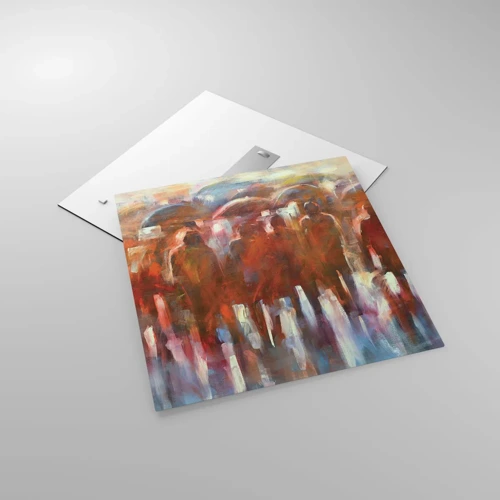 Obraz na skle - Rovnocenní v dešti a mlze - 60x60 cm