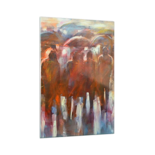Obraz na skle - Rovnocenní v dešti a mlze - 70x100 cm