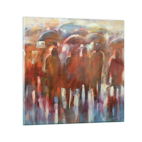 Obraz na skle - Rovnocenní v dešti a mlze - 70x70 cm