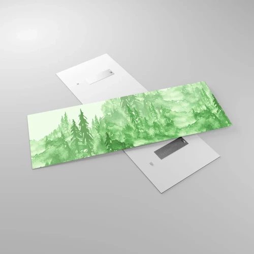Obraz na skle - Rozmazaný zelenou mlhou - 140x50 cm