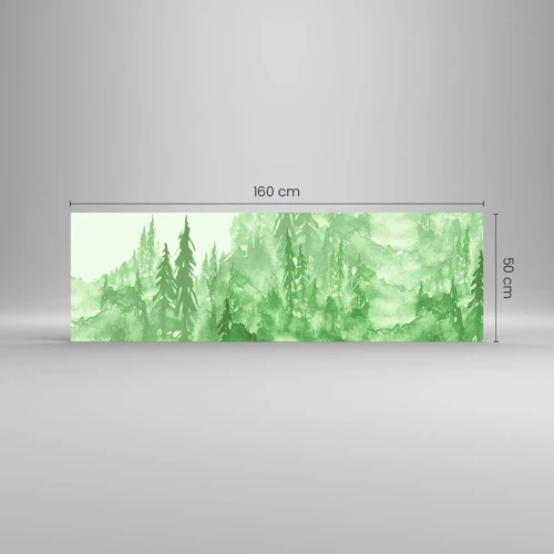 Obraz na skle - Rozmazaný zelenou mlhou - 160x50 cm
